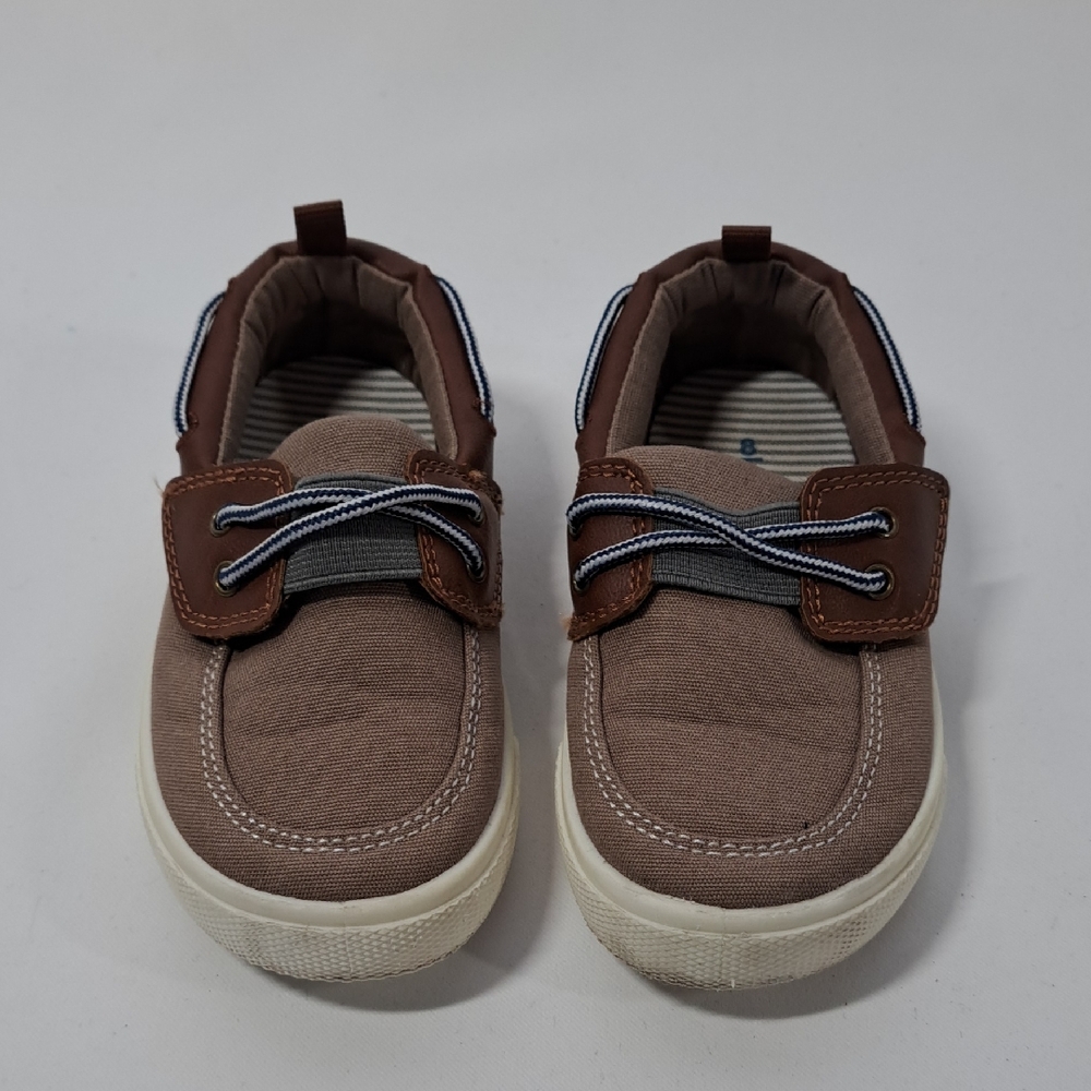 Classic Tan Kids Moccasins with Striped Laces